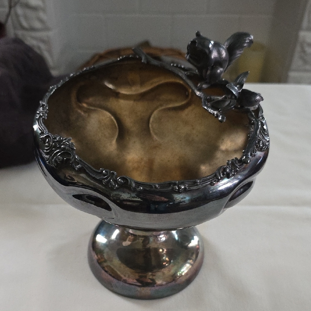 Elegant Silver and Gold Serveware Bowl
